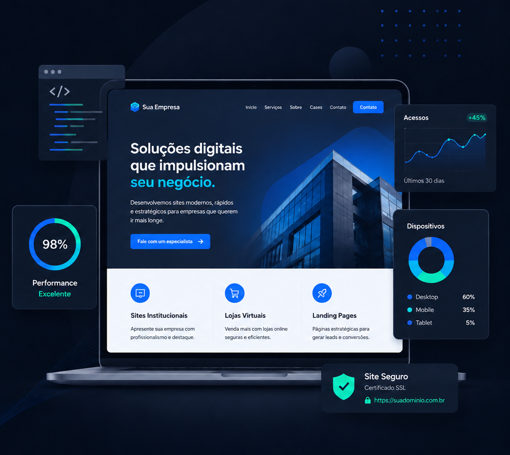 Modern office with a team working