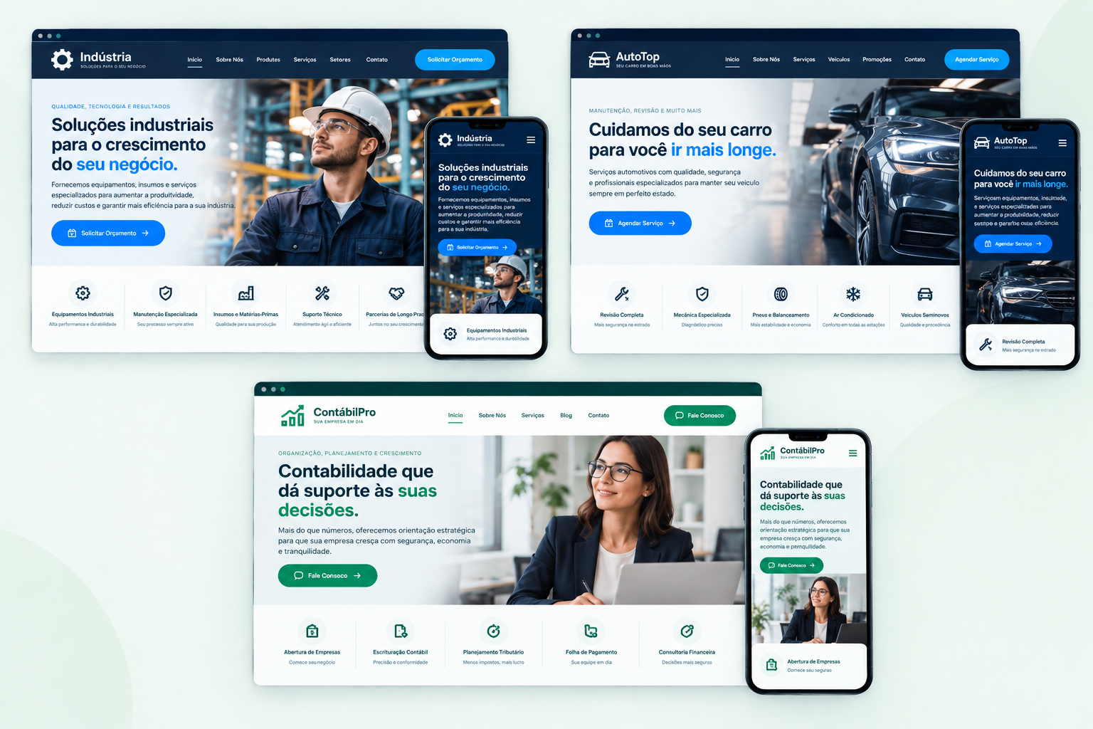 Mockups de Sites e Landing Pages Responsivas